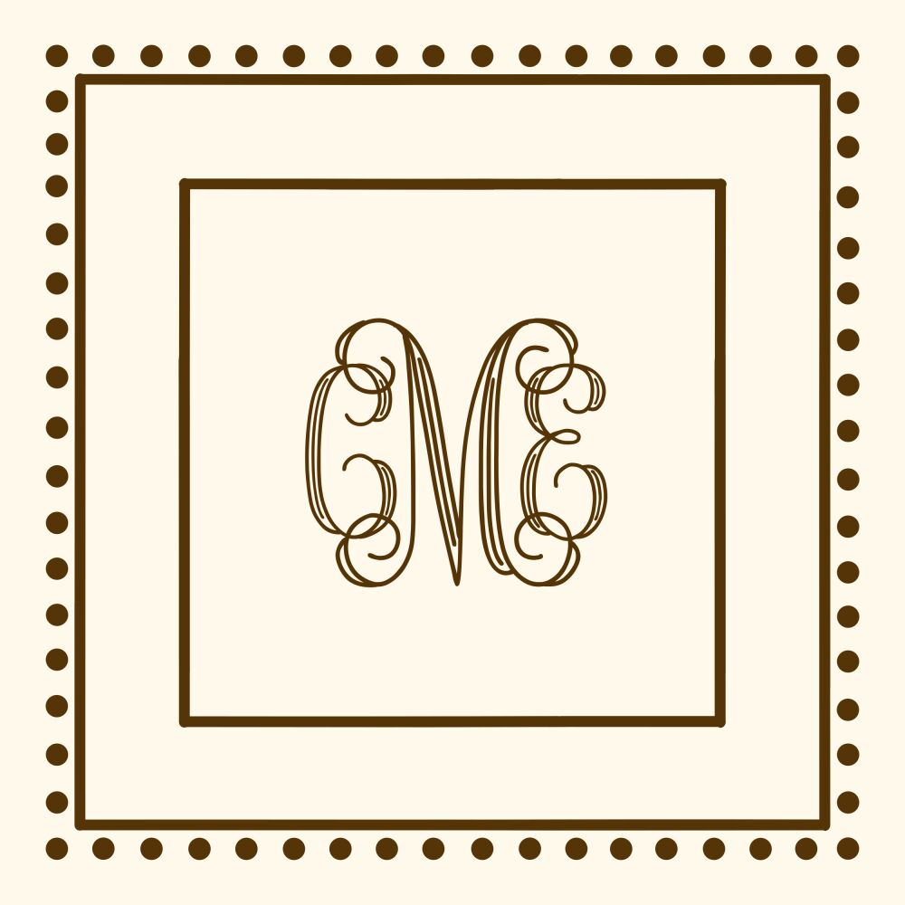 Antique Bead Border Chocolate On Ecru Flat Enclosure Card