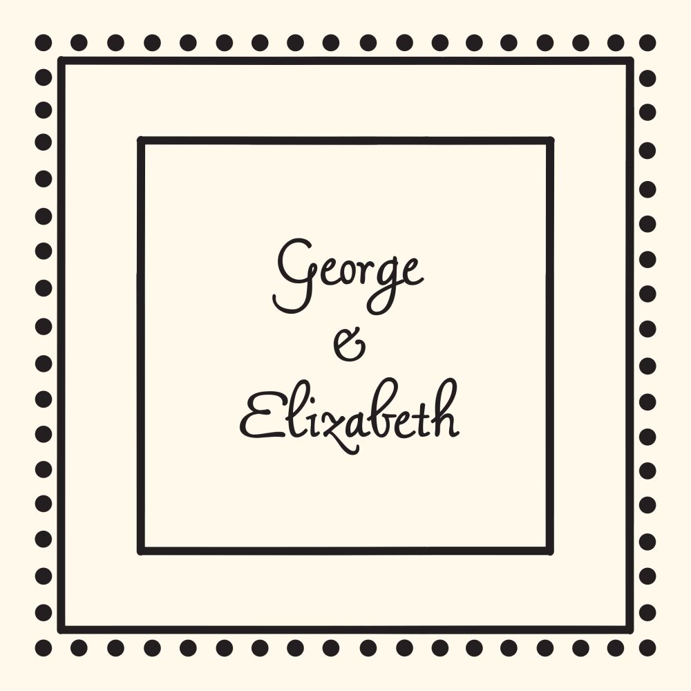 Antique Bead Border Black On Ecru Flat Enclosure Card