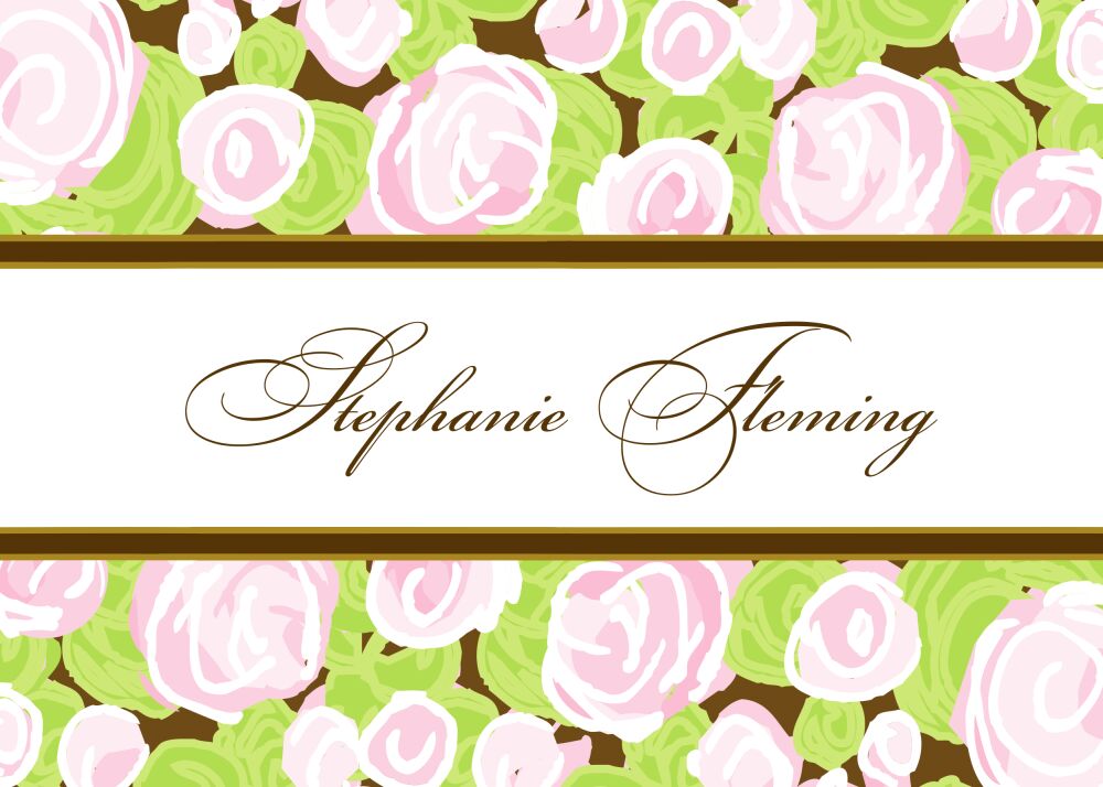 Pretty Roses Pink Flat Enclosure Card