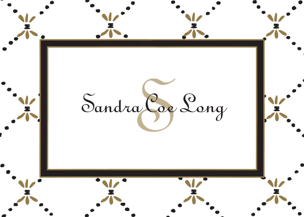 Fleur De Lis Black & Gold Flat Enclosure Card