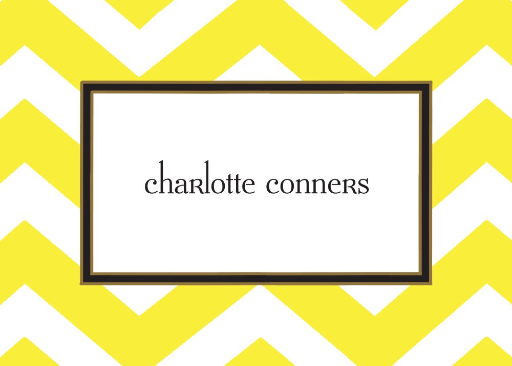 Chevron Border Citrine Flat Enclosure Card