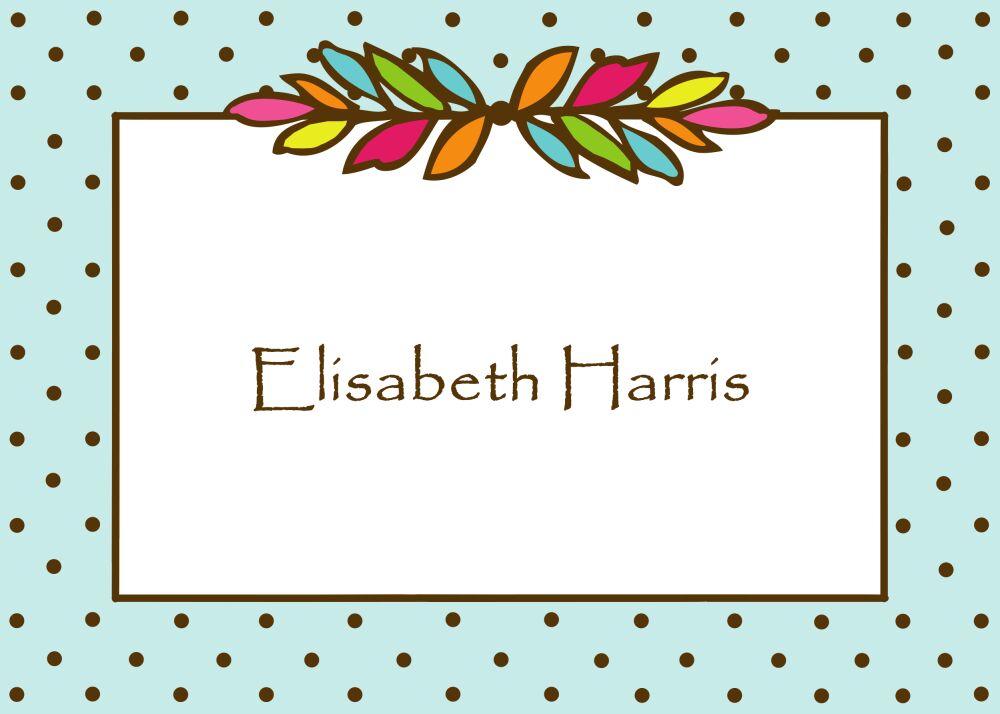 Garland Multi & Chocolate On Aqua Flat Enclosure Card