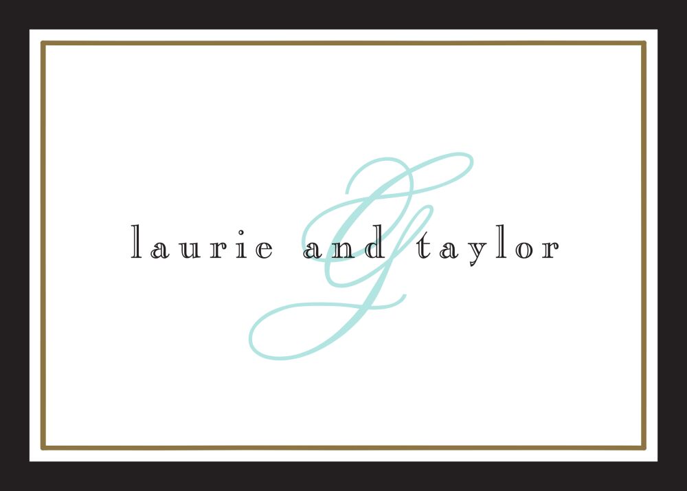 Timeless Border Black & Gold Flat Enclosure Card