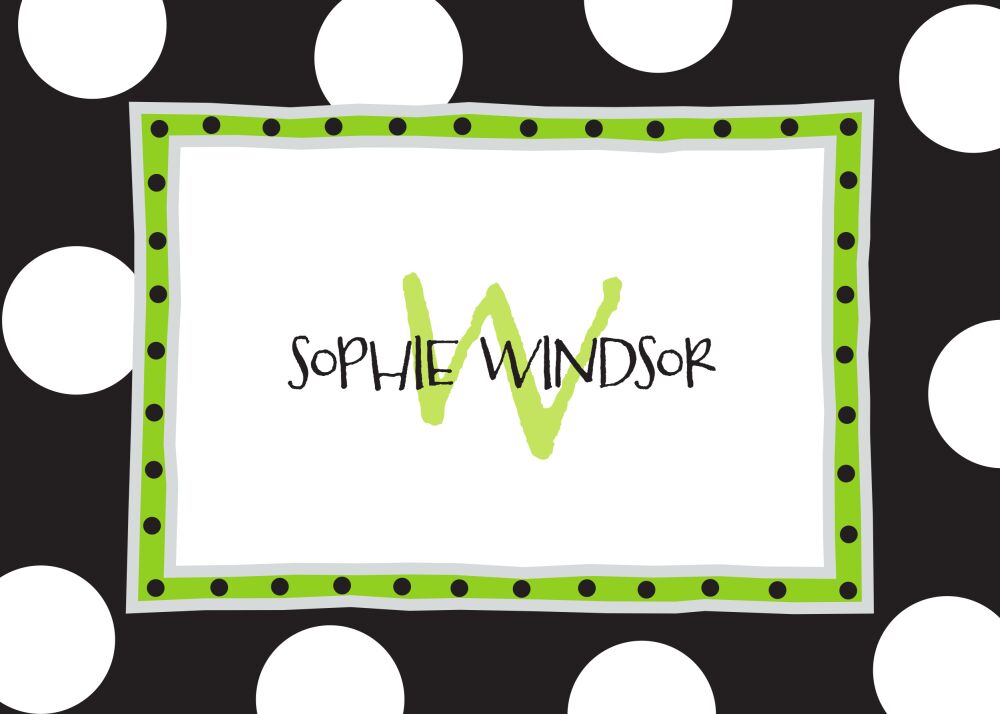 Big Dots White On Black Flat Enclosure Card