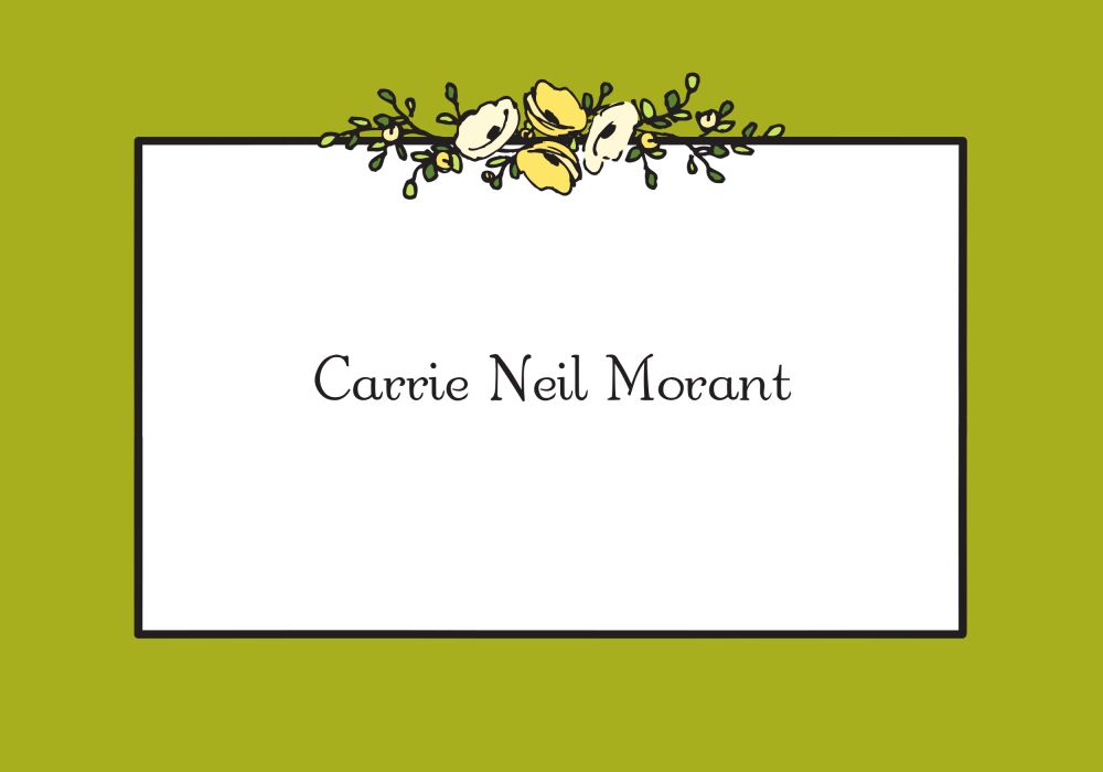 Floral Garland Olive Folded Note