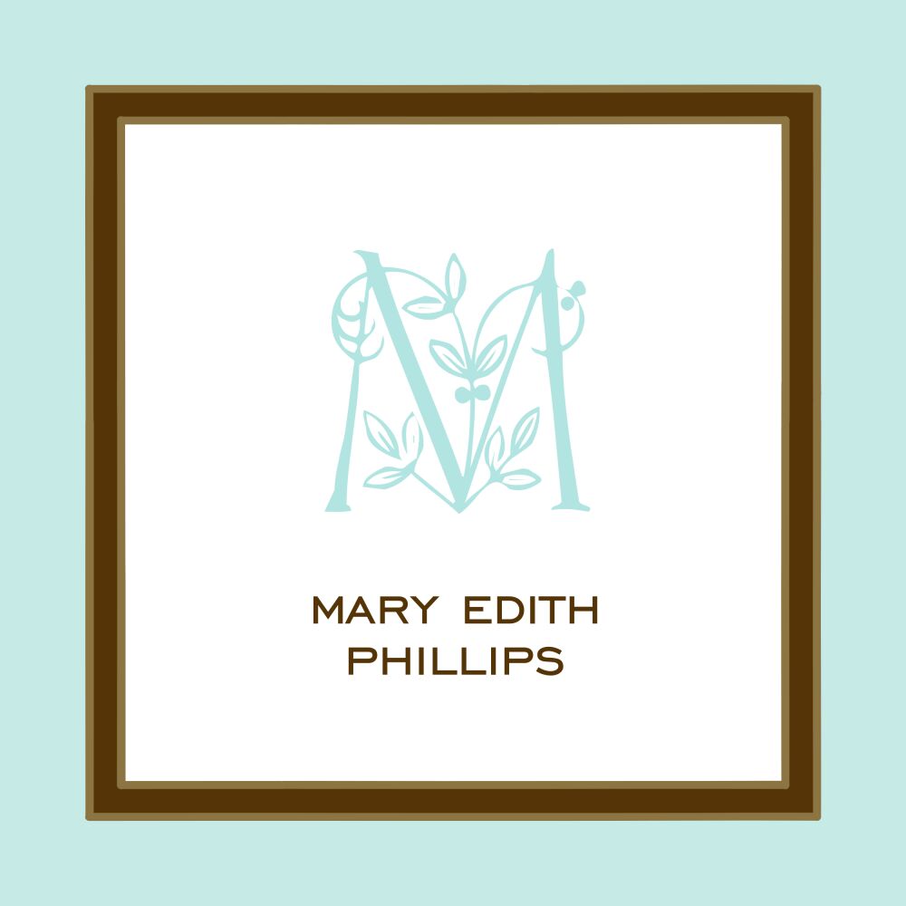 Aqua Edge & Chocolate Border Sticker