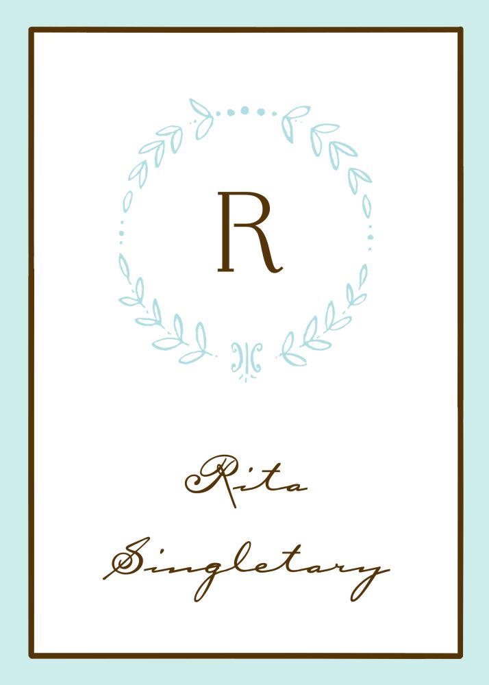 Classic Edge Aqua & Chocolate Flat Enclosure Card