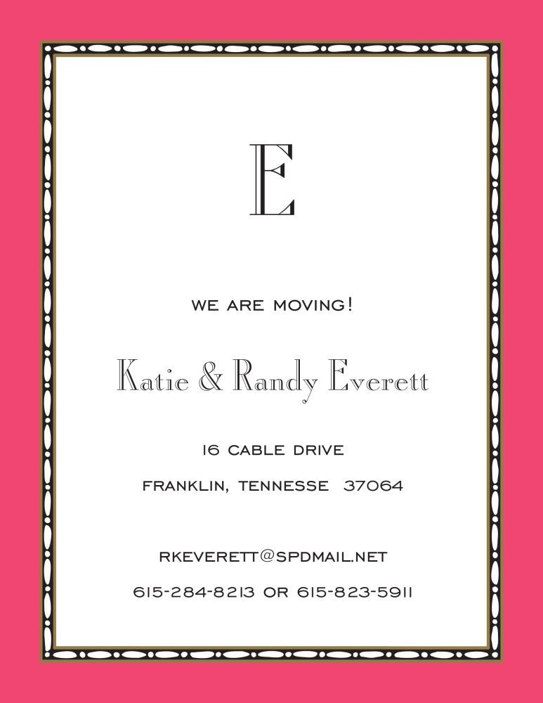 Rice Bead Border Coral Invitation