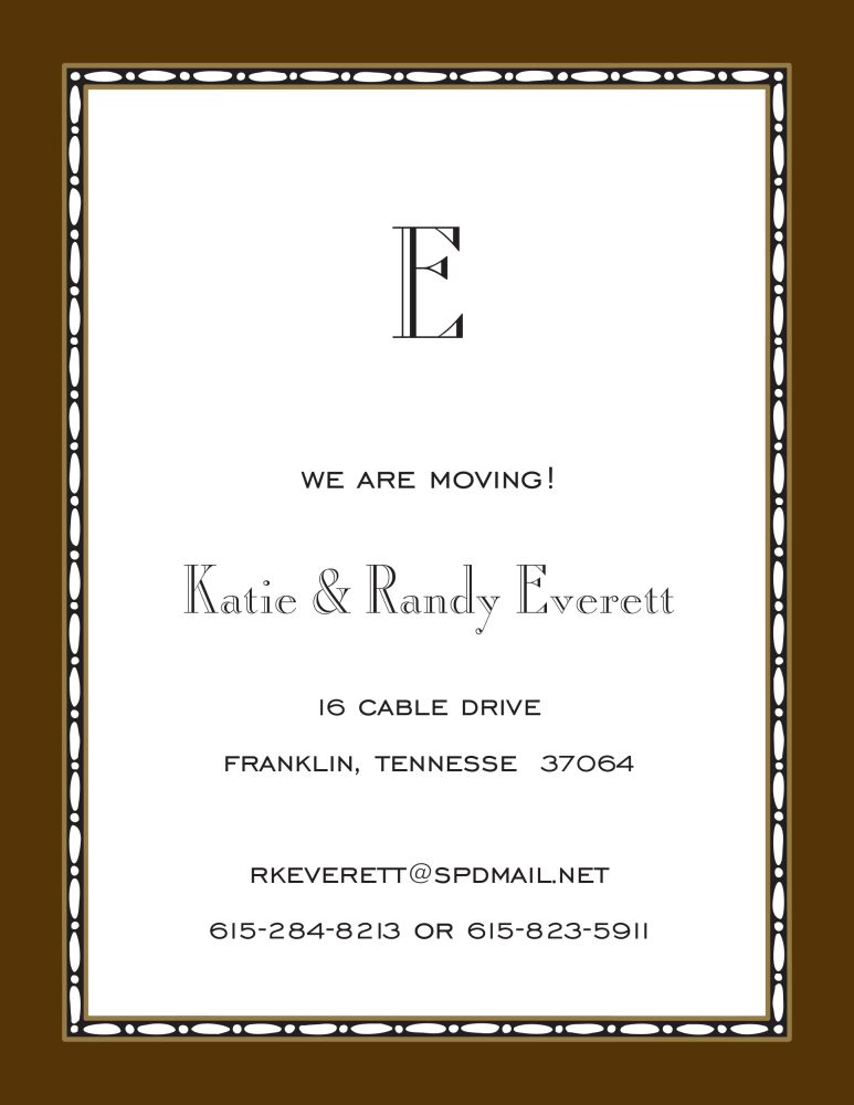 Rice Bead Border Chocolate Invitation