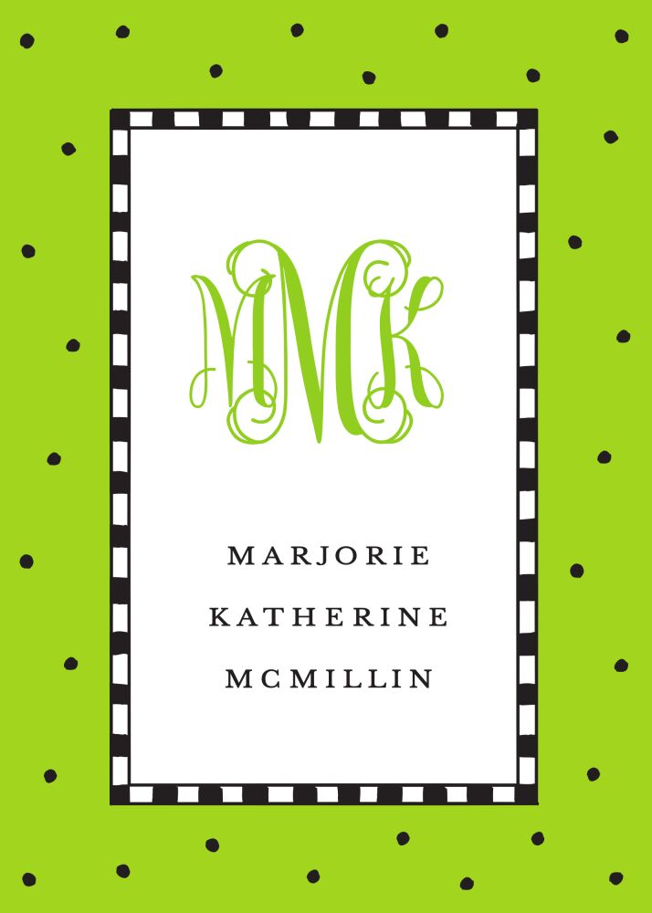 Checks & Dots Lime Sticker