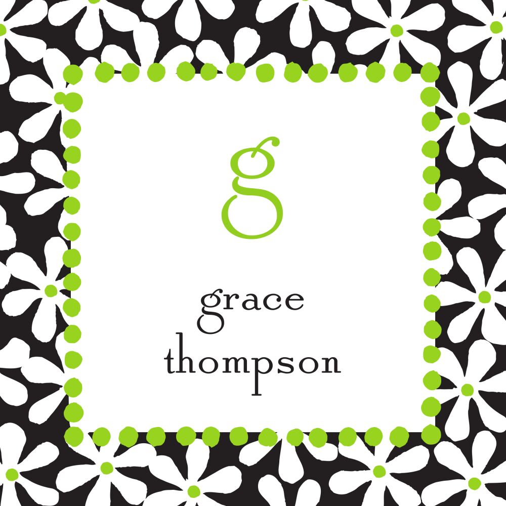 Fun Daisies Black & Lime Sticker