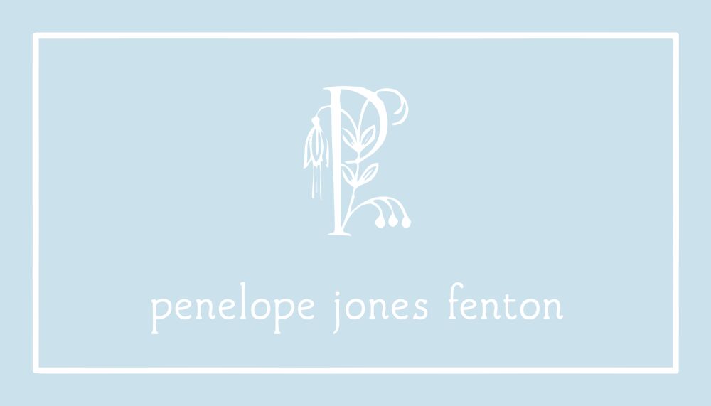Classic Border White On Blue Flat Enclosure Card
