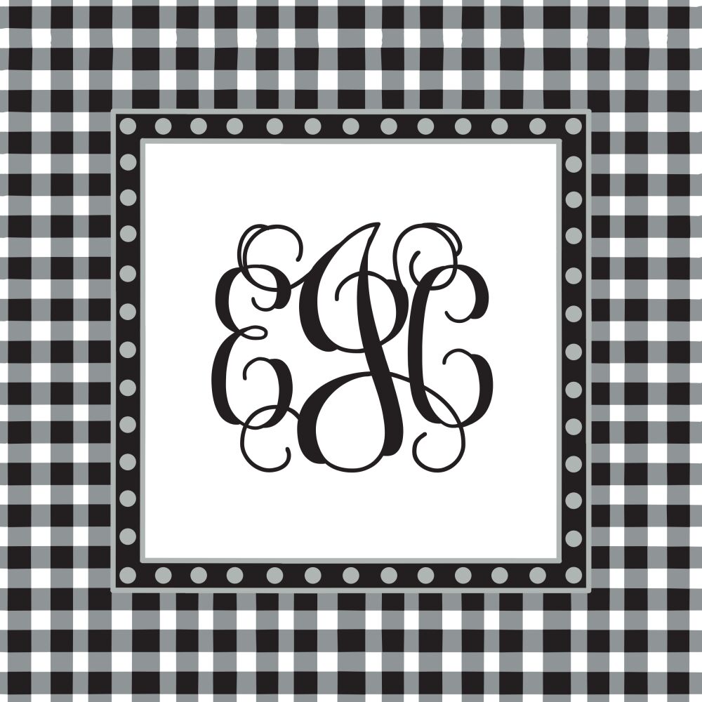 Gingham Black & White Sticker