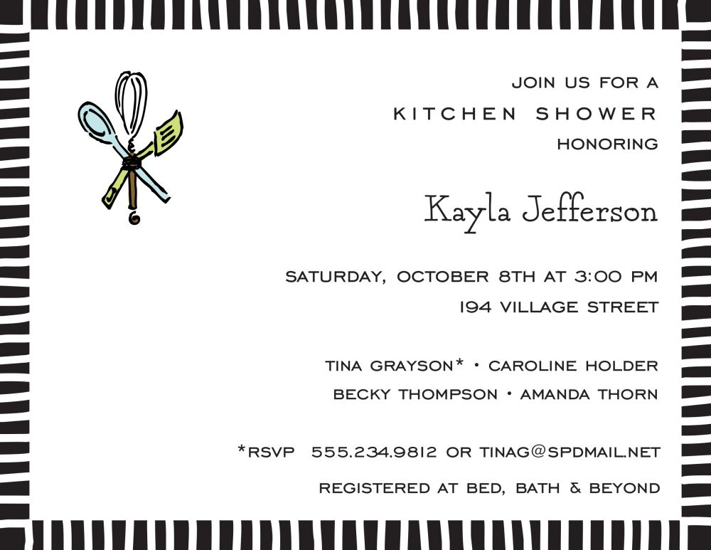 Striped Edge Black Invitation