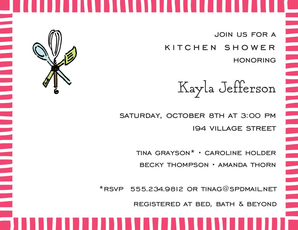 Striped Edge Coral Invitation
