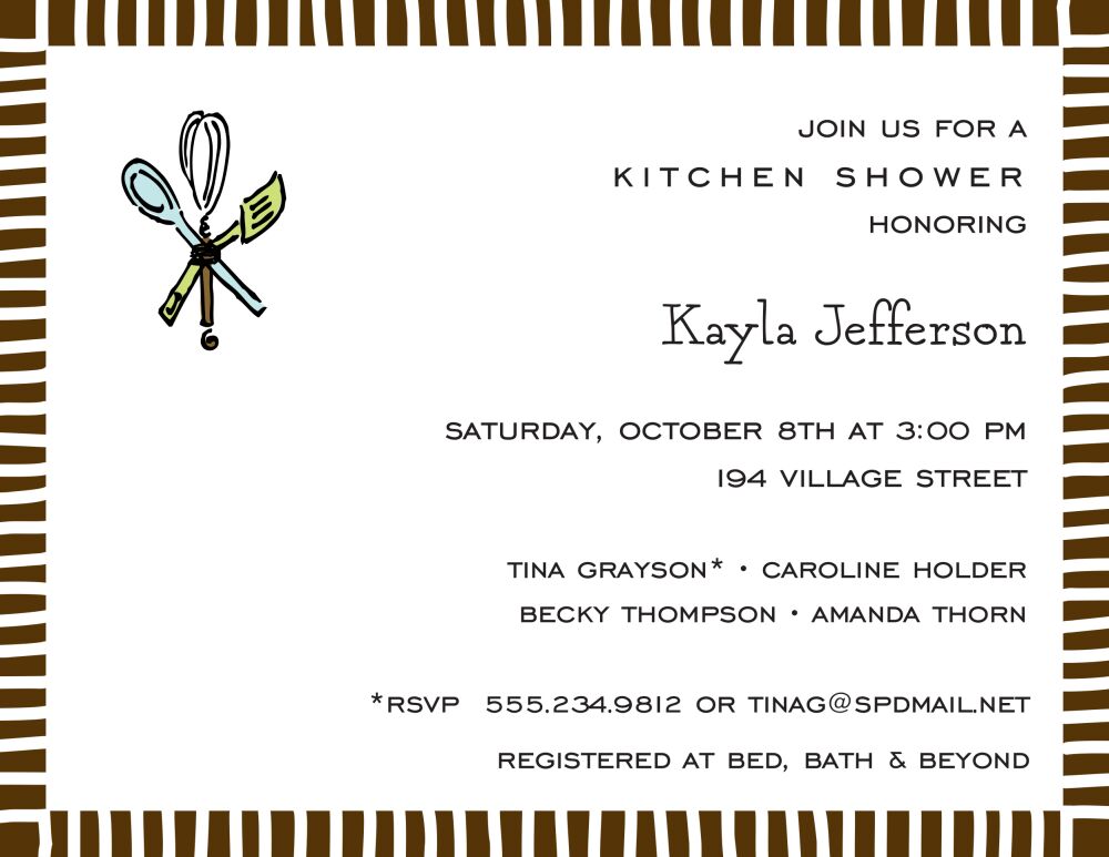Striped Edge Chocolate Invitation