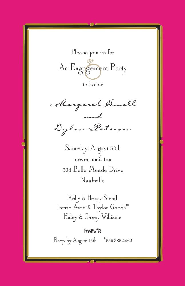 Vintage Frame Hot Pink Invitation