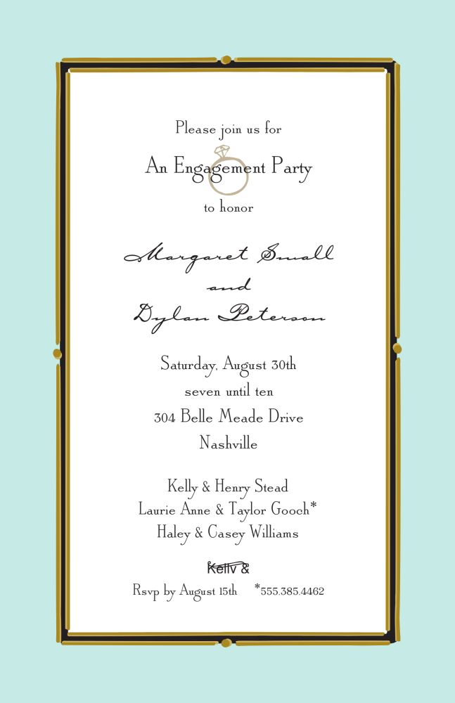 Vintage Frame Aqua Invitation