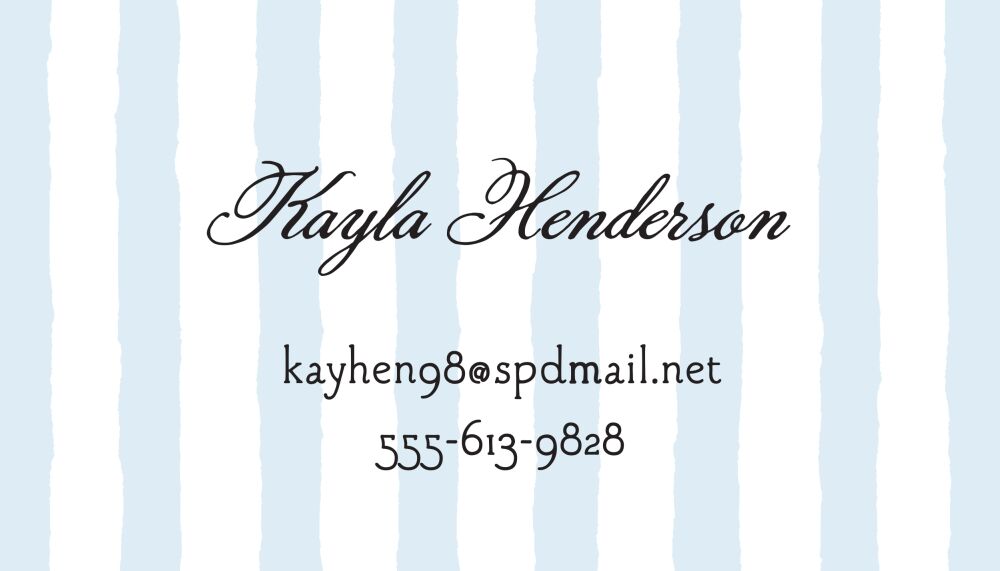 Just Stripes Blue Flat Enclosure Card