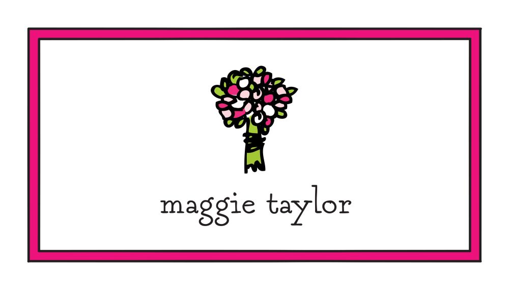 Hot Pink Border Flat Enclosure Card