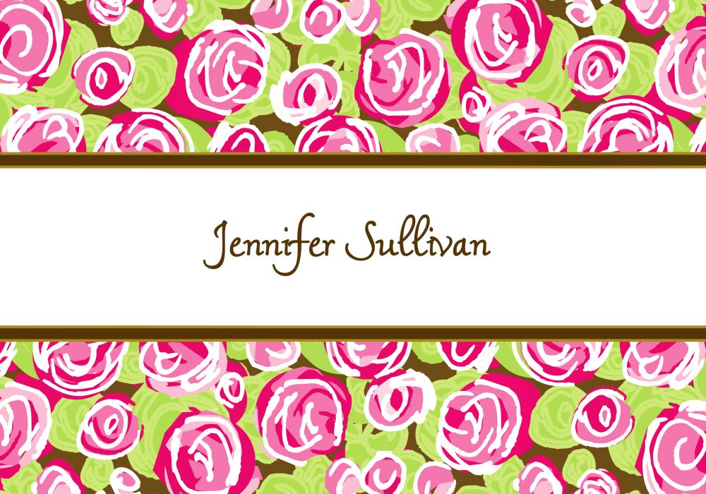 Pretty Roses Hot Pink Folded Note