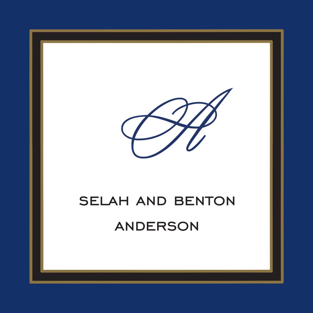 Navy Edge & Black Border Sticker