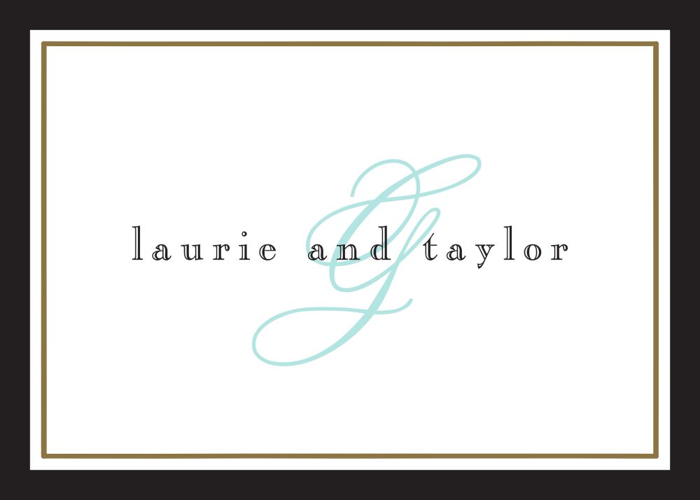 Timeless Border Black & Gold Folded Enclosure Card