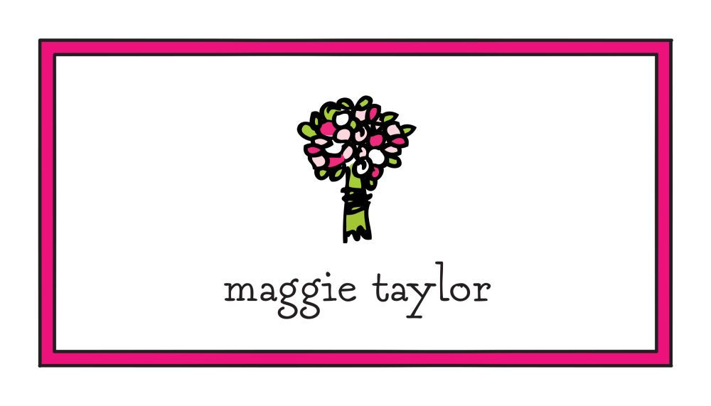 Hot Pink Border Folded Enclosure Card