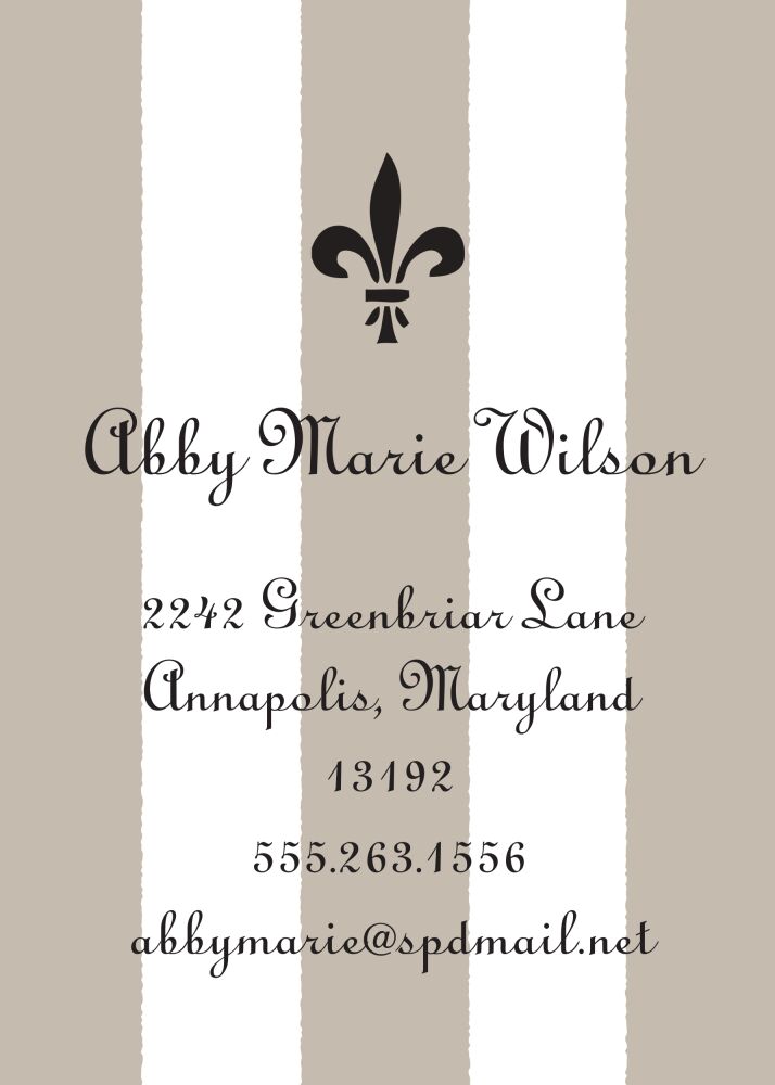 Classic Stripes Taupe Flat Enclosure Card