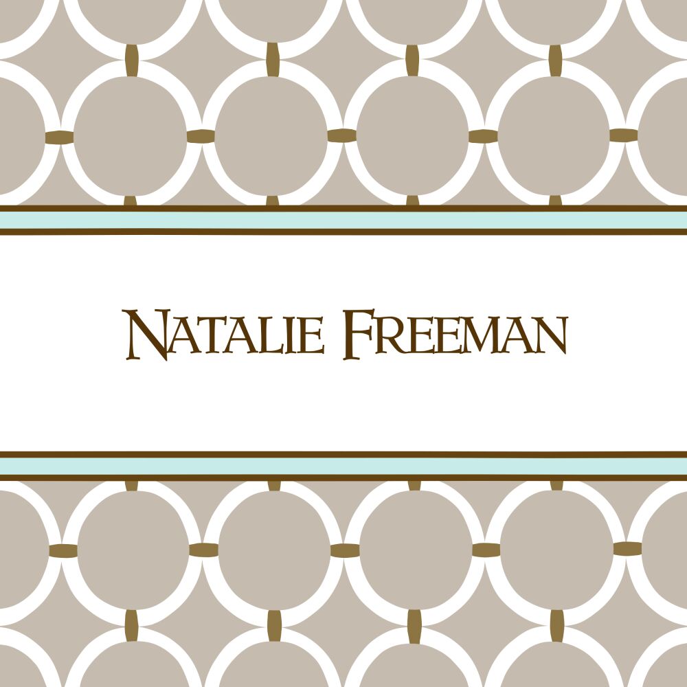 Circle Chain Taupe & Aqua Flat Enclosure Card