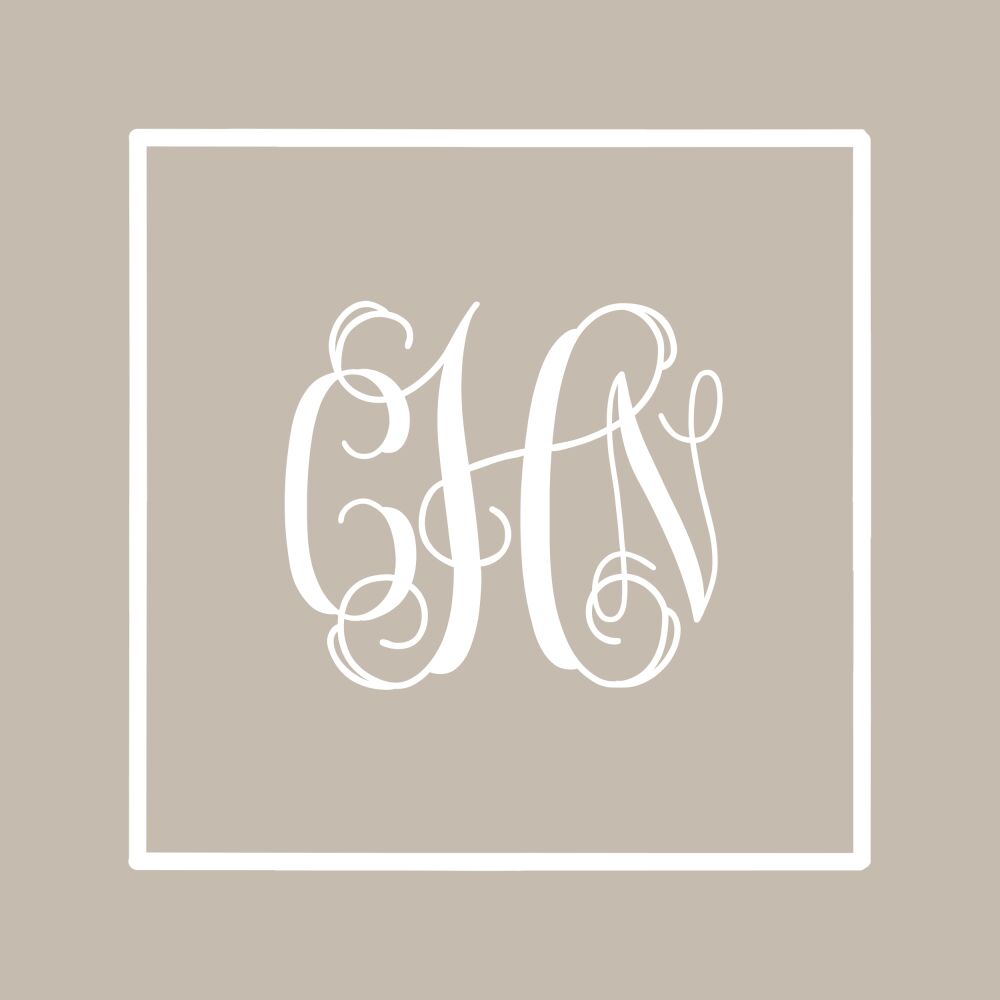 Classic Border White On Taupe Sticker