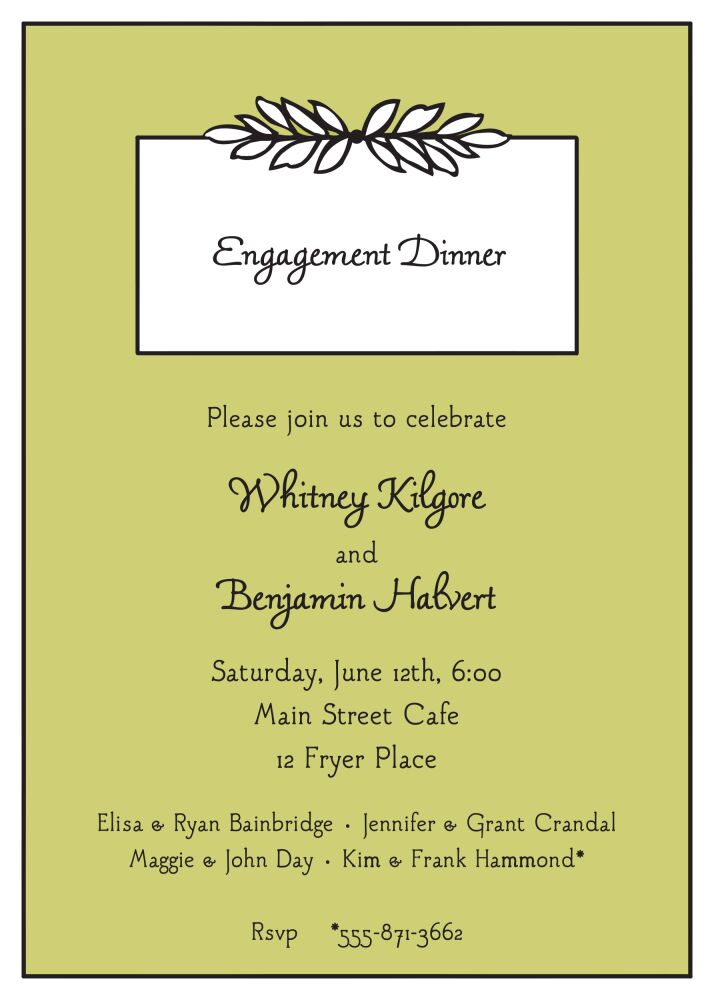 Garland Olive Invitation