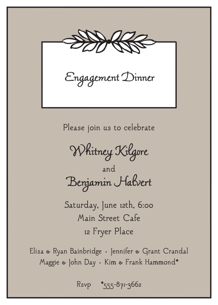 Garland Taupe Invitation