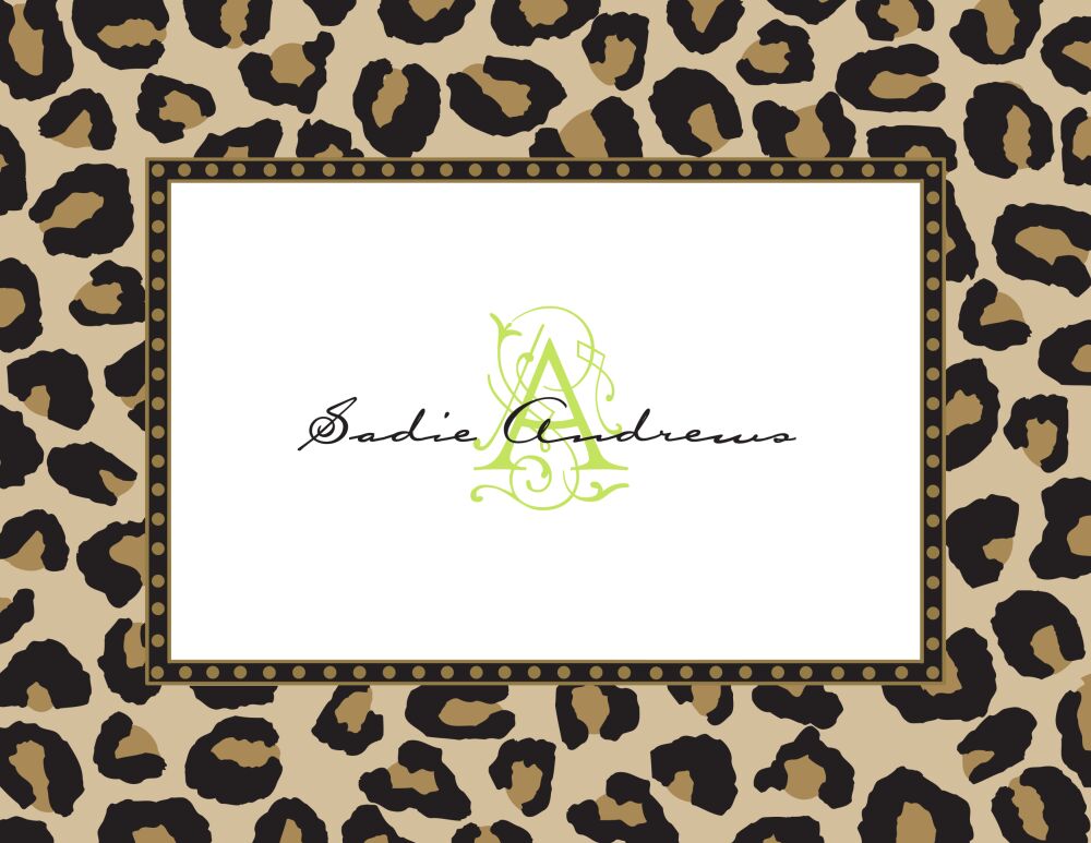 Leopard Latte & Black Folded Note