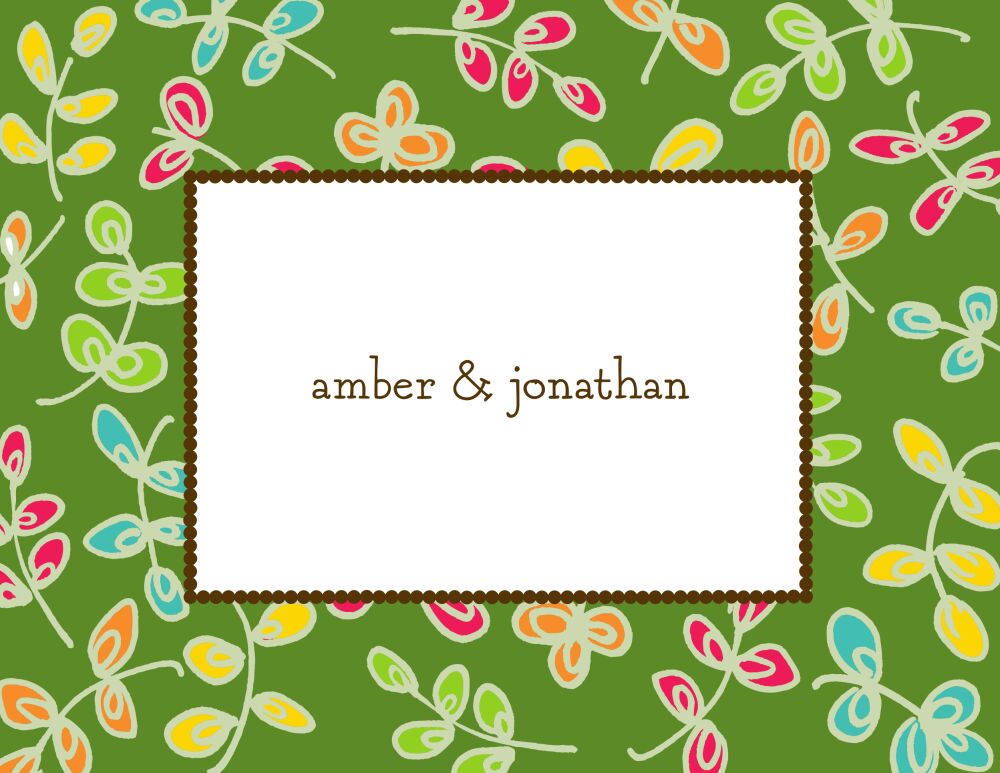 Fun Leaves Multi On Green Folded Note