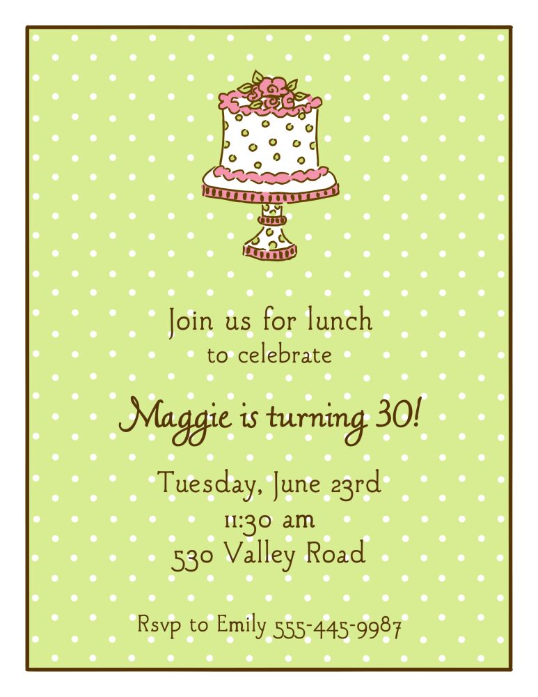Sweet Dots Lime Invitation