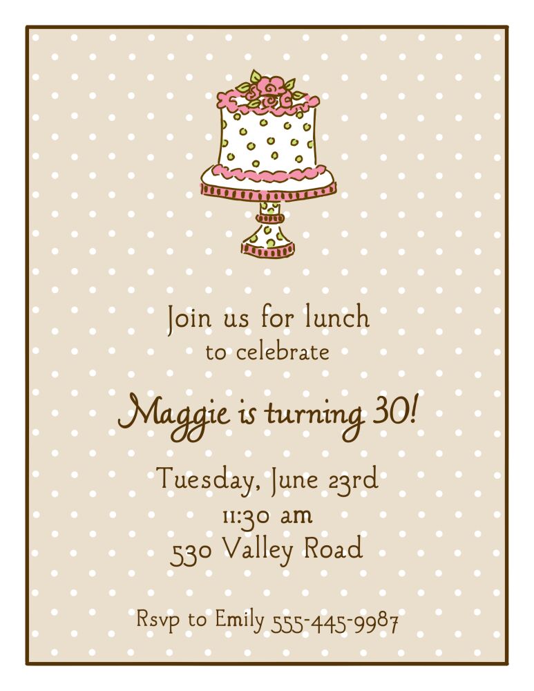 Sweet Dots Latte Invitation