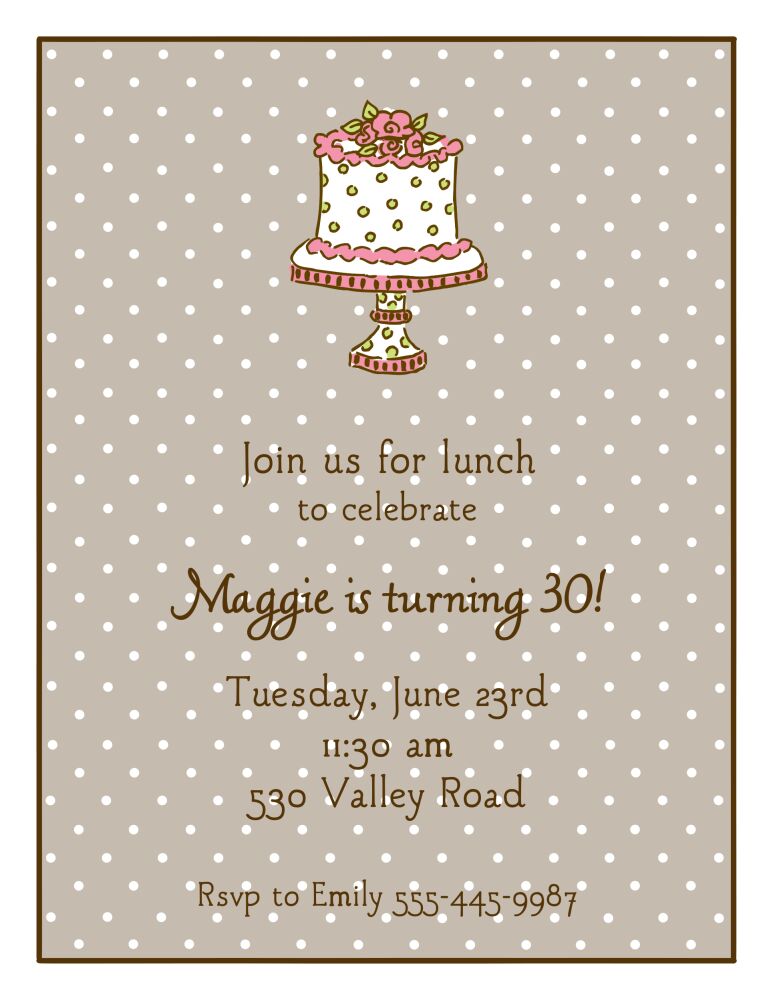 Sweet Dots Taupe Invitation