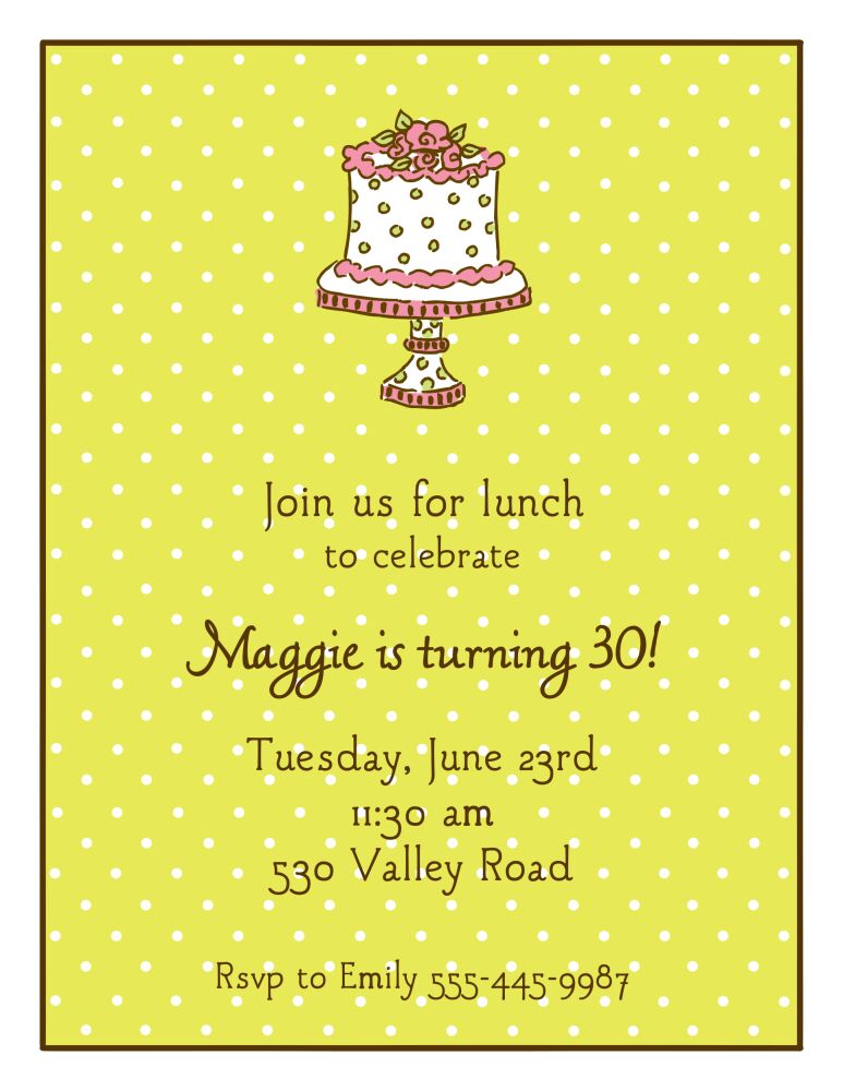 Sweet Dots Limeade Invitation