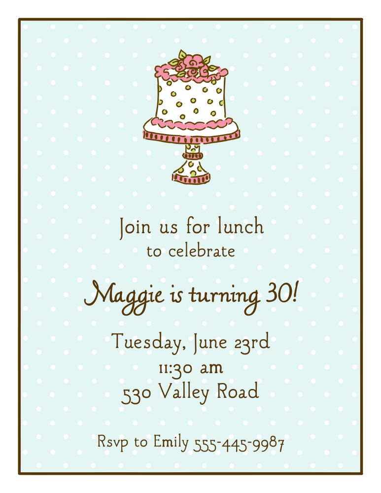 Sweet Dots Aqua Invitation