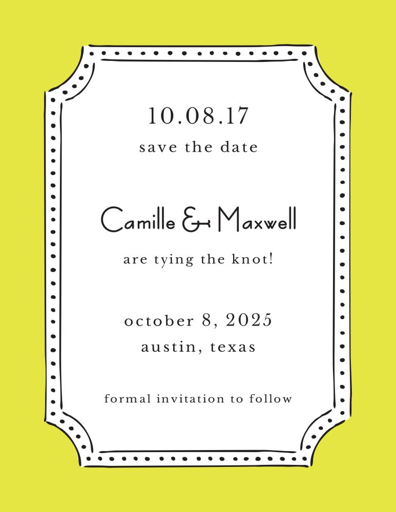Antique Frame Limeade Invitation