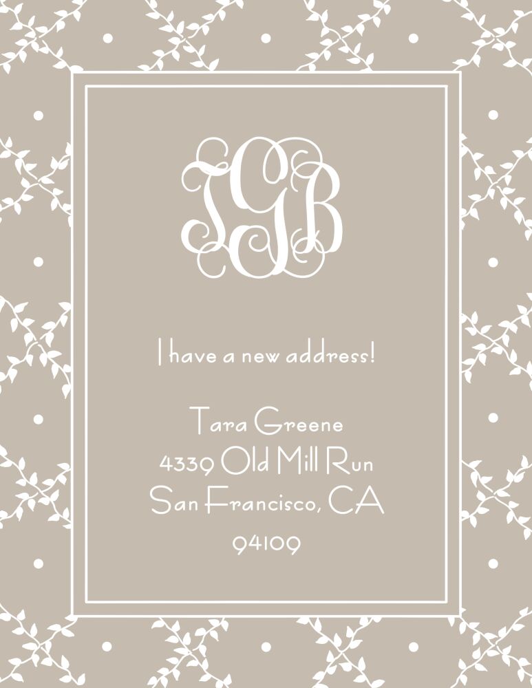 Trellis Taupe Invitation