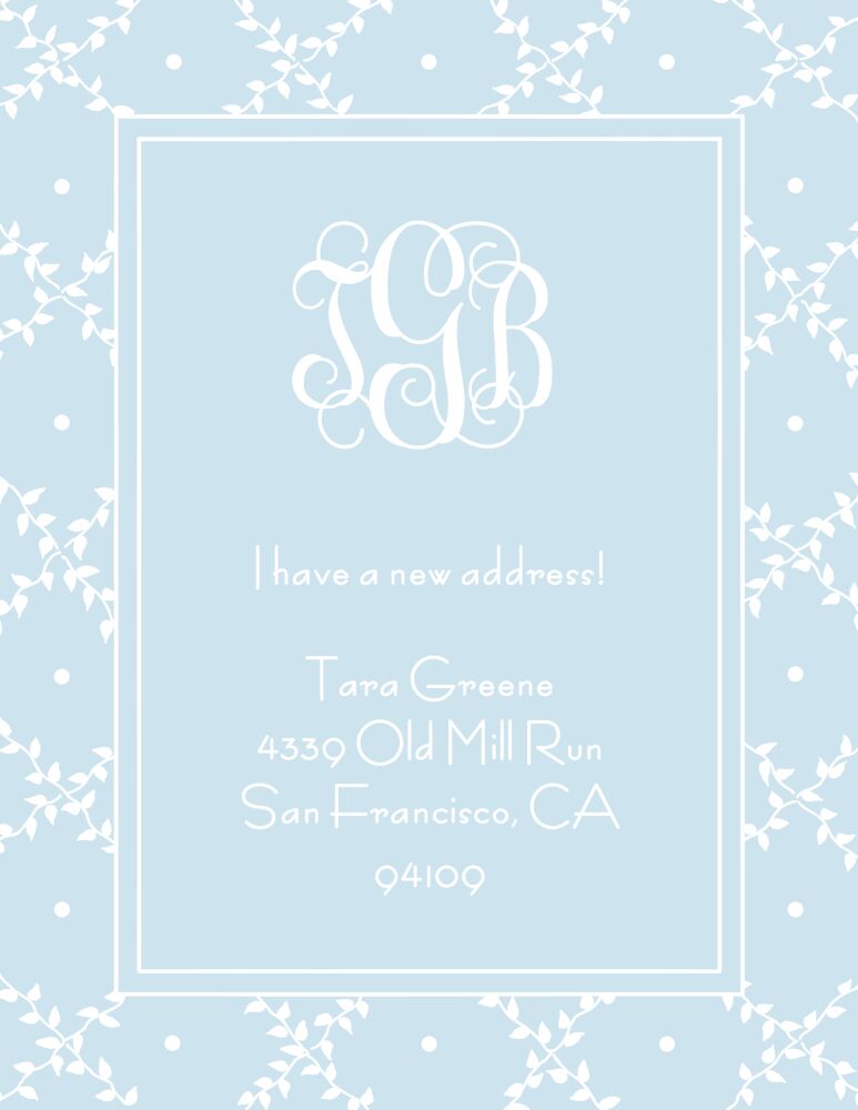 Trellis Blue Invitation