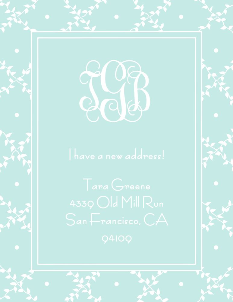 Trellis Dark Aqua Invitation