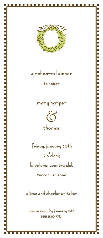 Antique Bead Border Chocolate Invitation