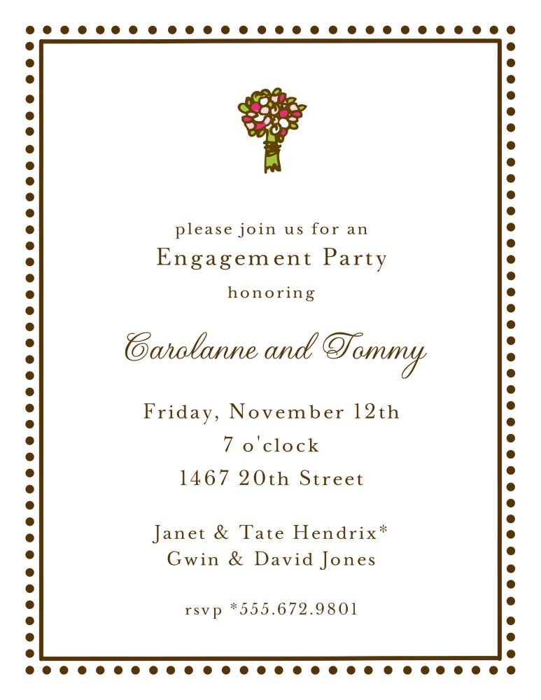 Antique Bead Border Chocolate Invitation