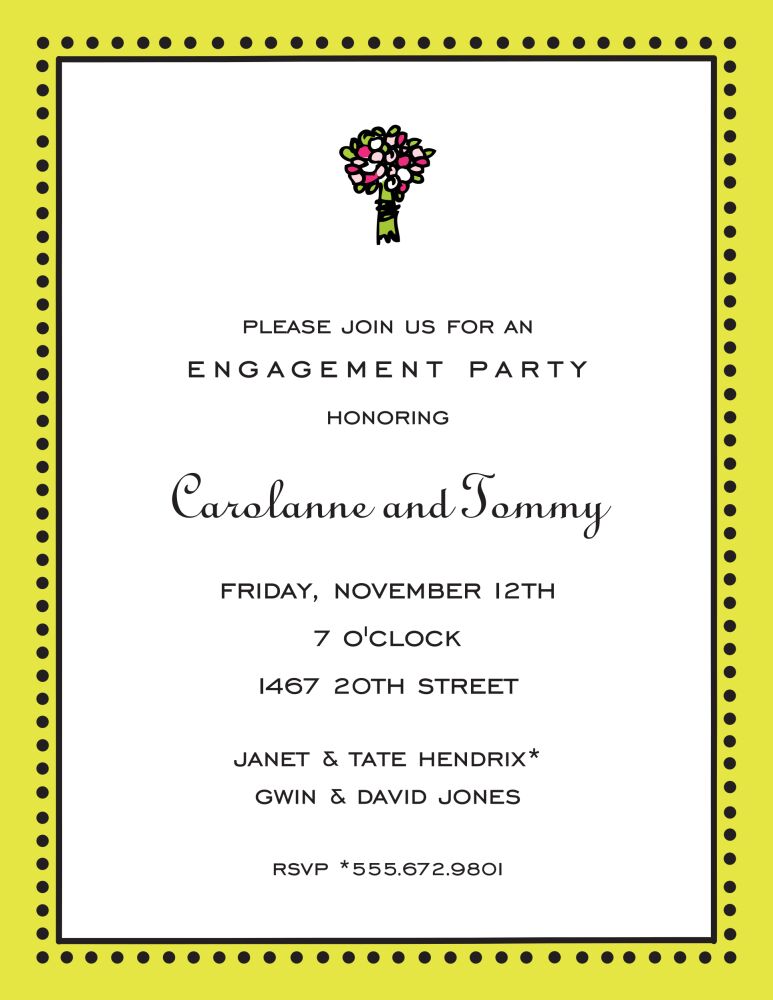 Antique Bead Border Limeade Invitation