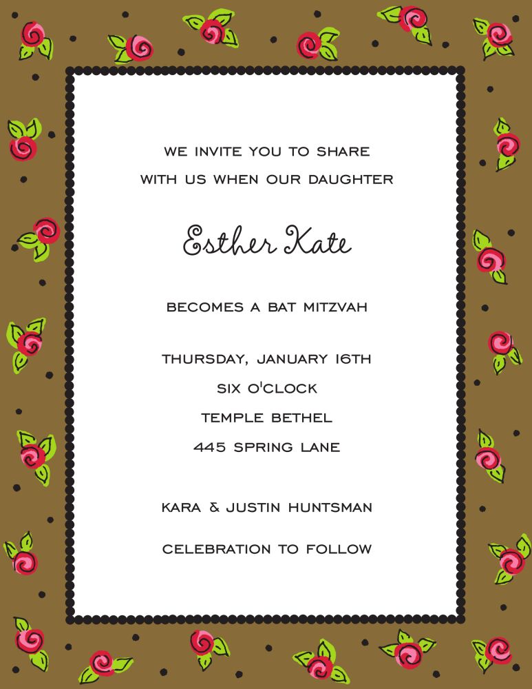 Sweet Roses Chocolate Invitation