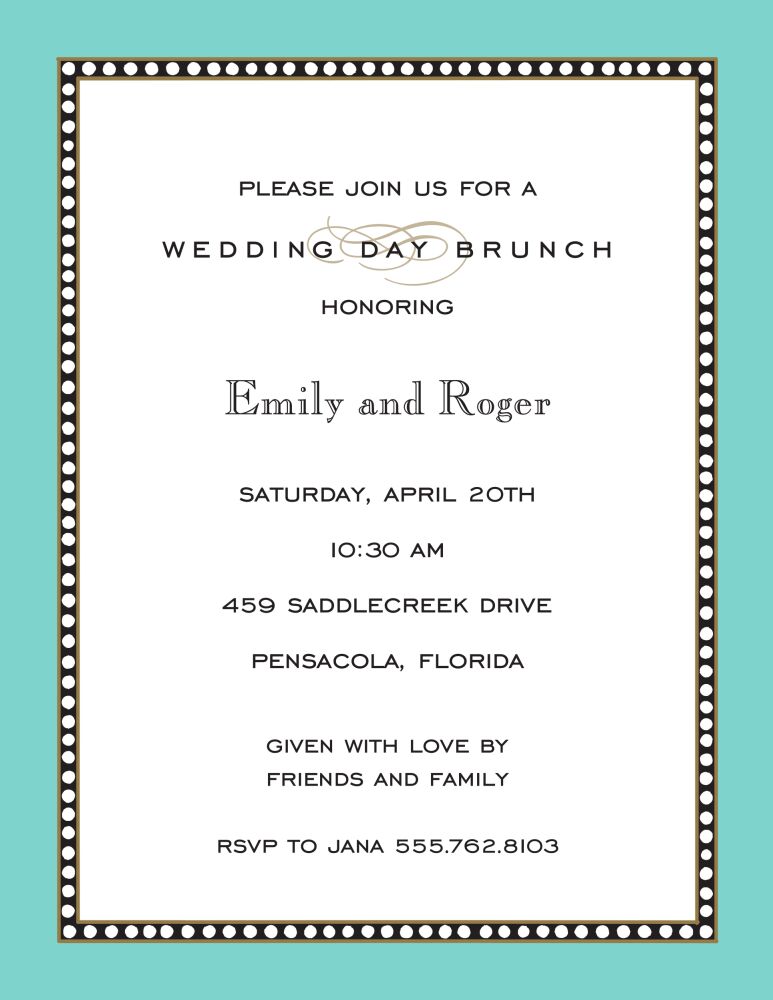 Beaded Border Dark Aqua Invitation