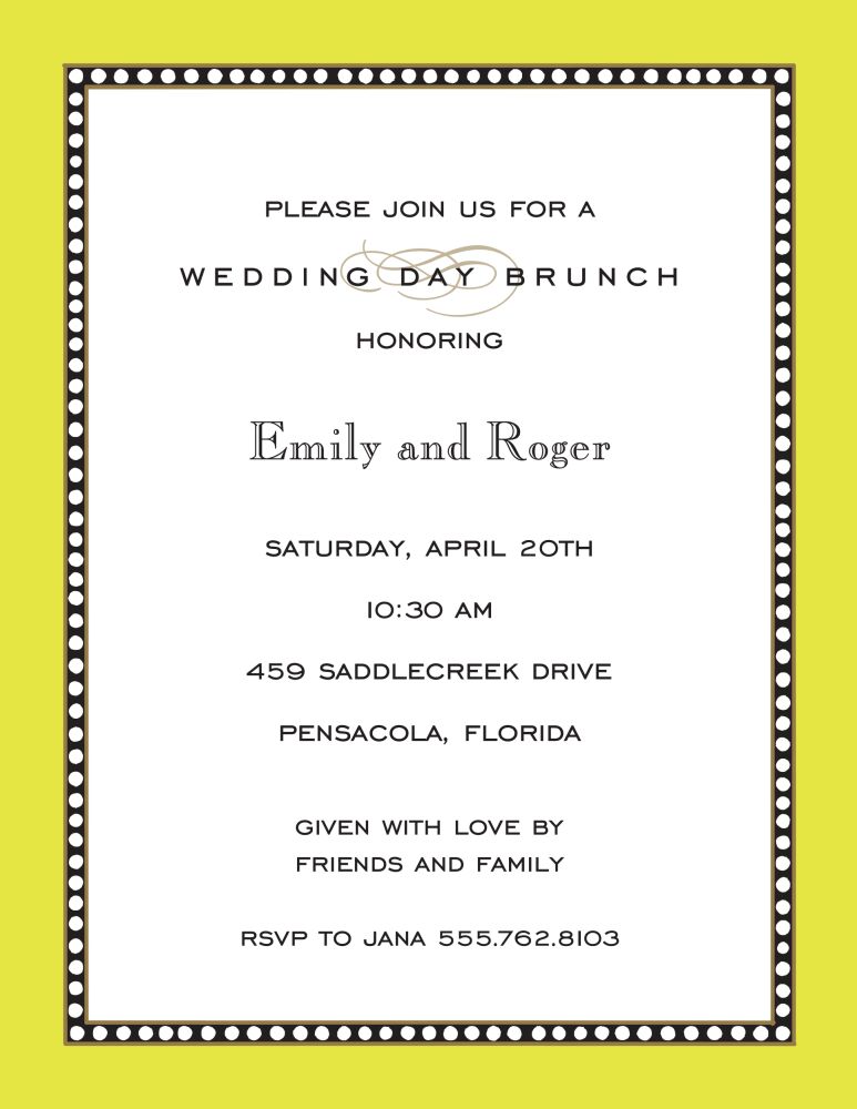 Beaded Border Limeade Invitation